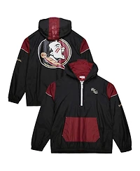 Mitchell & Ness Men's Black Florida State Seminoles Team 3.0 Anorak Half-Zip Hoodie