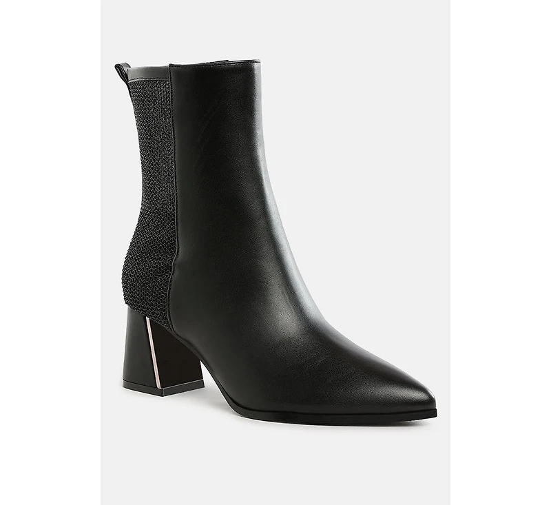 Mimosa Mesh Detail Pointy Ankle Boots Women