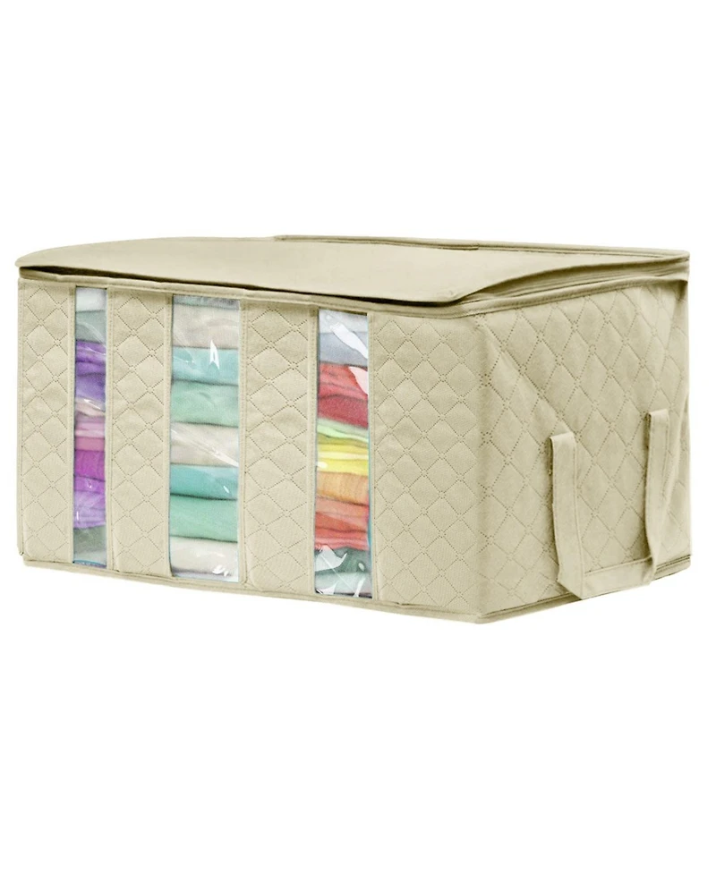 Sorbus Foldable Storage Bag Organizers, 3 Sections, Great for Clothes, Blankets, Closets, Bedrooms, and More