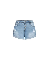 City Chic Plus Size Denim Cuff Short