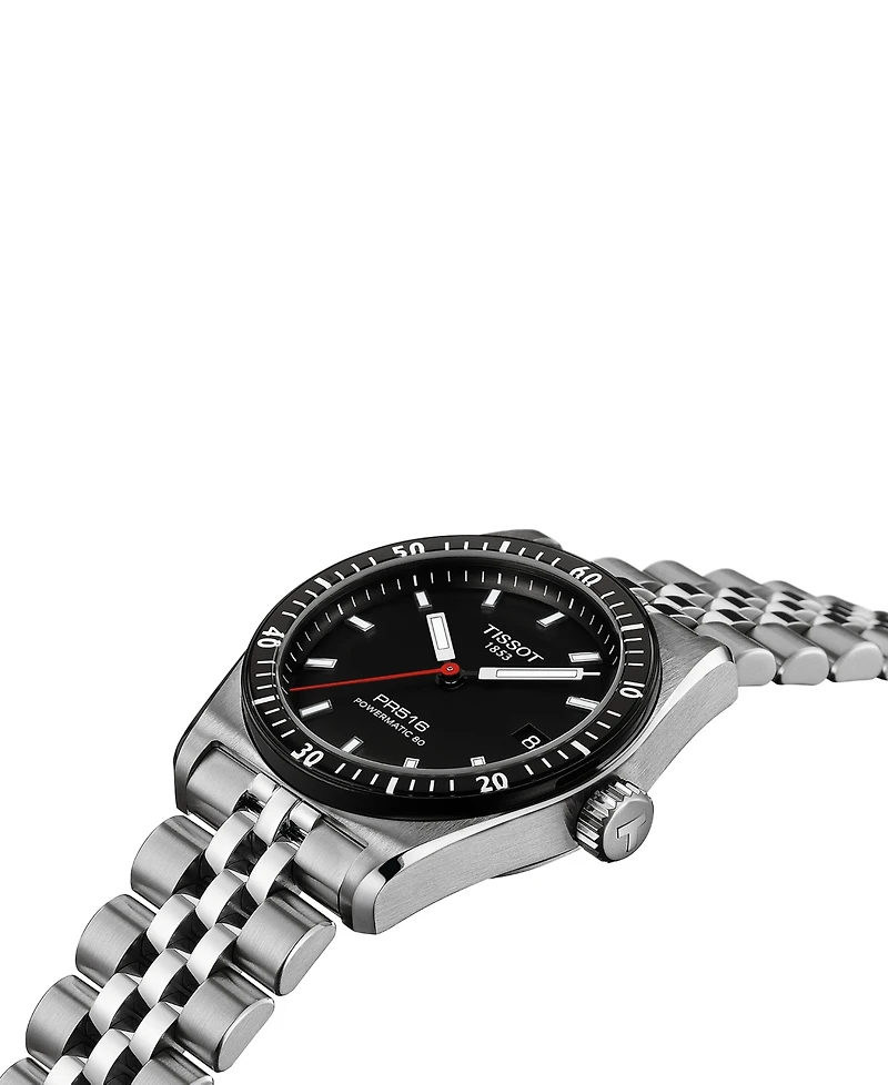 Tissot Men's Swiss Automatic PR516 Powermatic 80 Stainless Steel Bracelet Watch 38mm