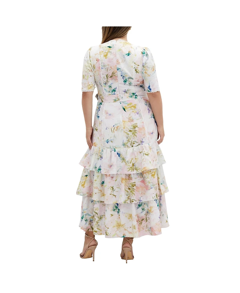 City Chic Plus Garden Of Love Maxi Dress