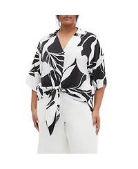 City Chic Plus Size Tie Print Shirt
