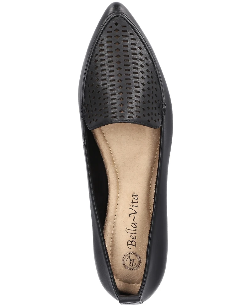 Bella Vita Women's Alessi Perf Pointed Toe Flats