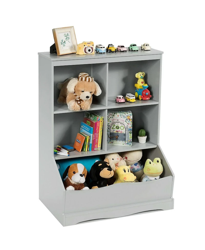 Gouun 3-Tier Children's Multi-Functional Bookcase Toy Storage Bin Floor Cabinet