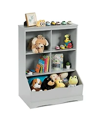 Gouun 3-Tier Children's Multi-Functional Bookcase Toy Storage Bin Floor Cabinet