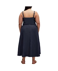 City Chic Plus Denim Corset Dress