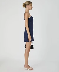 French Connection Women's Alexis Cotton Scallop Mini Dress