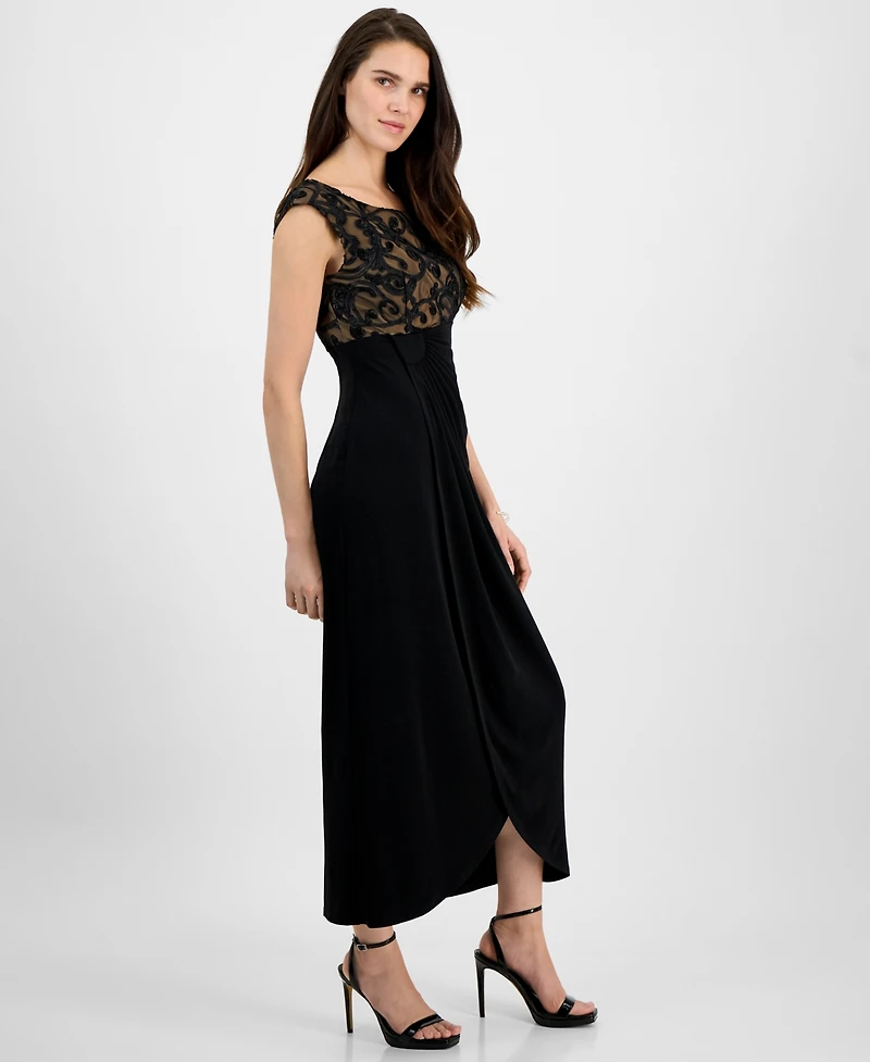 Connected Petite Embroidered Gown