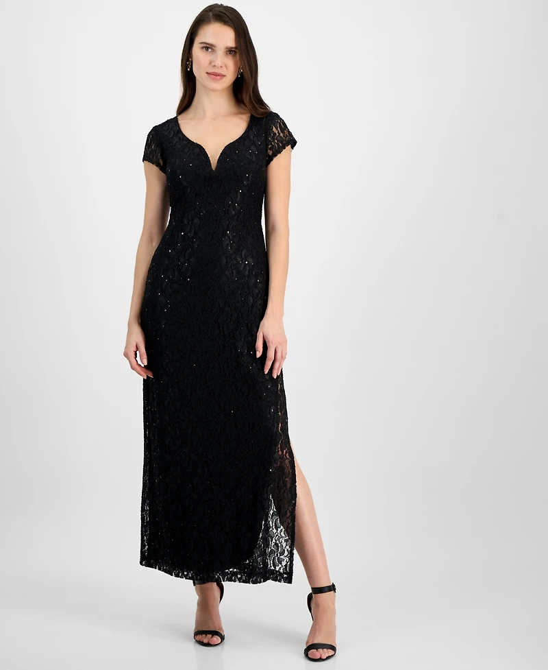 Connected Petite Lace Wired V-Neck Maxi Dress