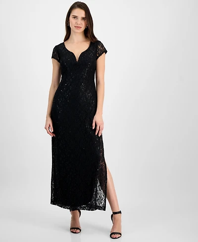 Connected Petite Lace Wired V-Neck Maxi Dress