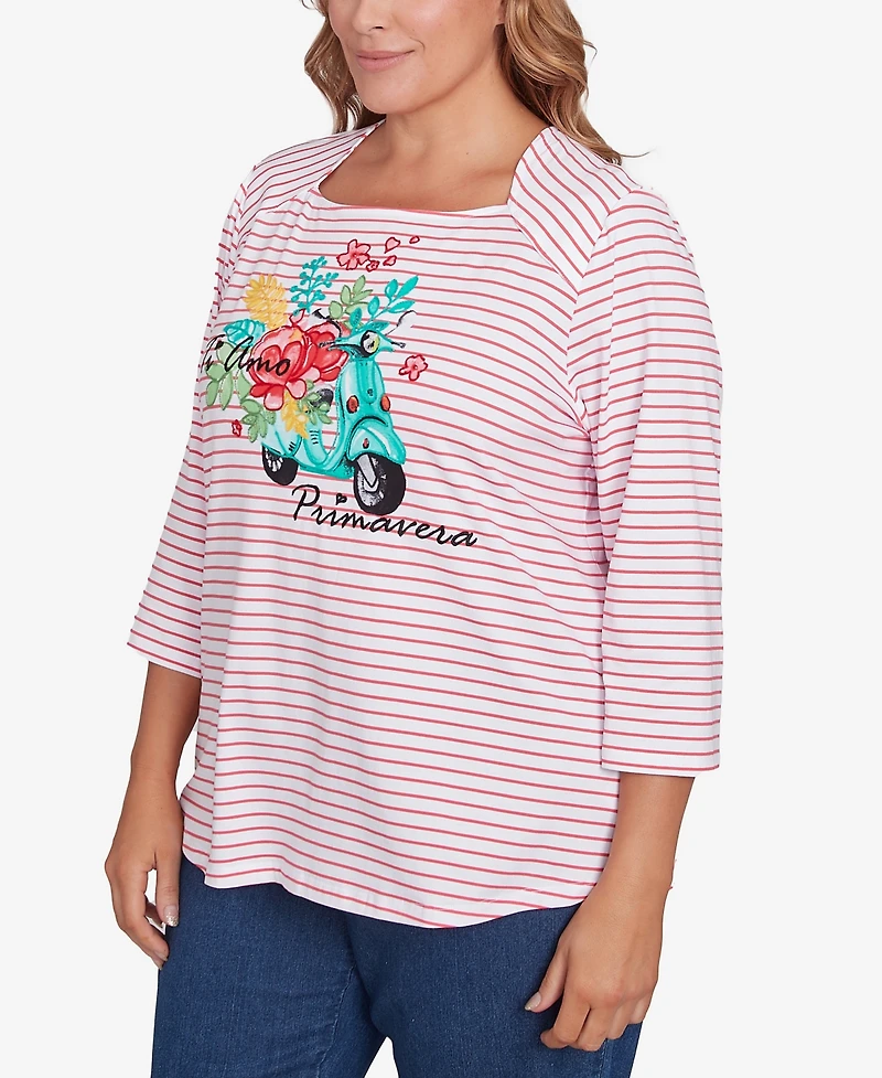 Ruby Rd. Plus Embroidered Ti Amo Top