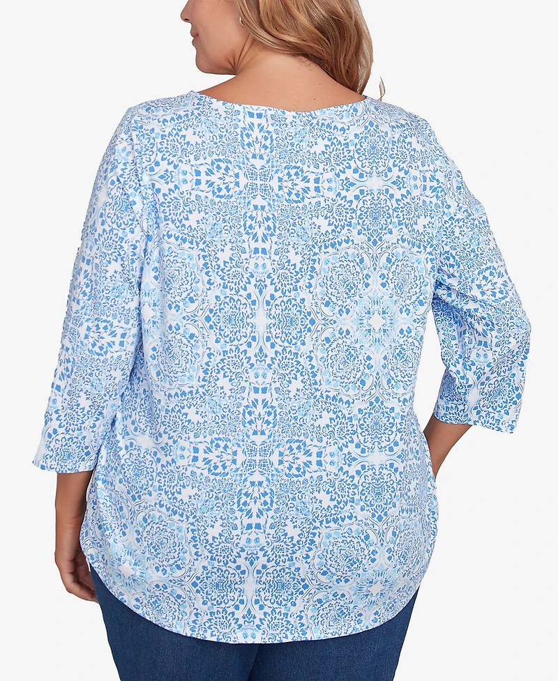 Ruby Rd. Plus Size Medallion Bold Floral Top