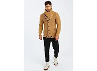 Leif Nelson Men's Knitted Turtleneck Jacket - Winter Cardigan Sweaters for Men