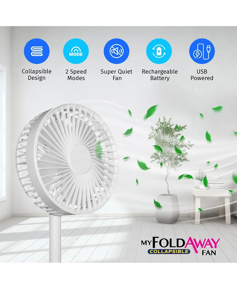 2- in-1 Adjustable Height 11.8 in. Unique Foldable and Portable Mini Table Pedestal Fan