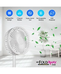 2- in-1 Adjustable Height 11.8 in. Unique Foldable and Portable Mini Table Pedestal Fan