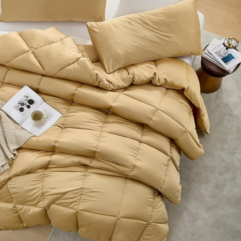 Snorze Cloud Comforter Set - Coma Inducer Ultra Cozy Bamboo - Oversized Comforter in New Wheat,Ak