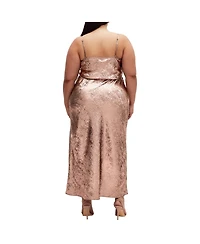 City Chic Plus Kaia Metallic Slip Dress
