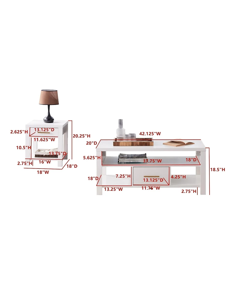 Kings Brand Furniture Sendero 3-Piece Occasional Table Set