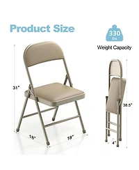 Sugift Outdoor/Indoor Vinyl Padded Folding Dining Chair (Set of 6)