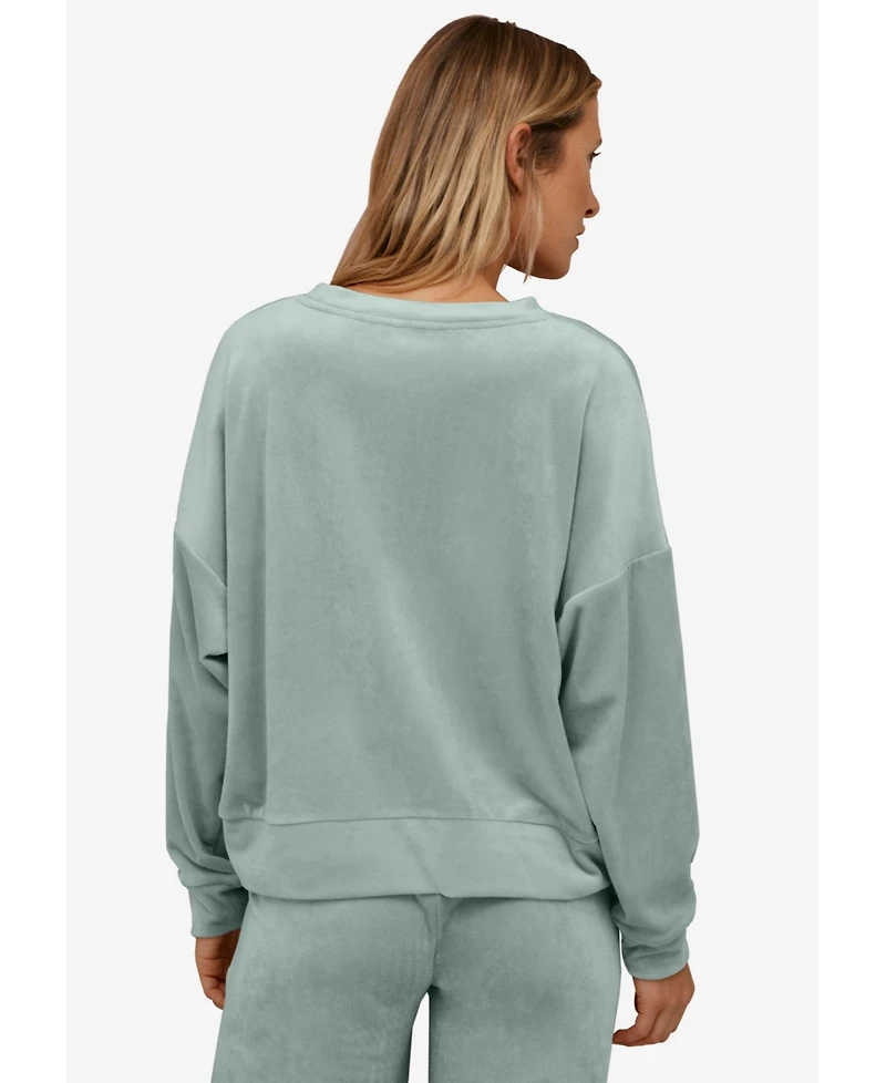 Ellos Women's Boxy Velour Lounge Sweatshirt