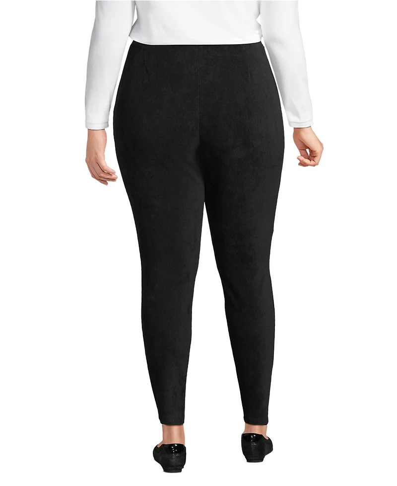 Lands' End Women's Sport Knit High Rise Corduroy Leggings