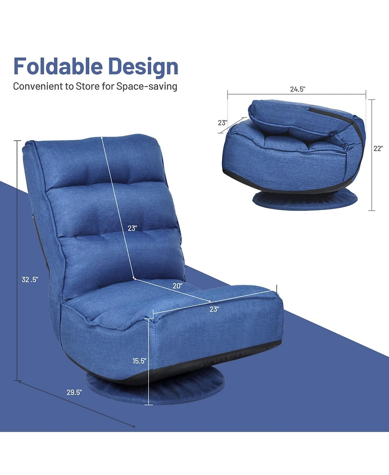 Gouun 5-Position Folding Floor Gaming Chair
