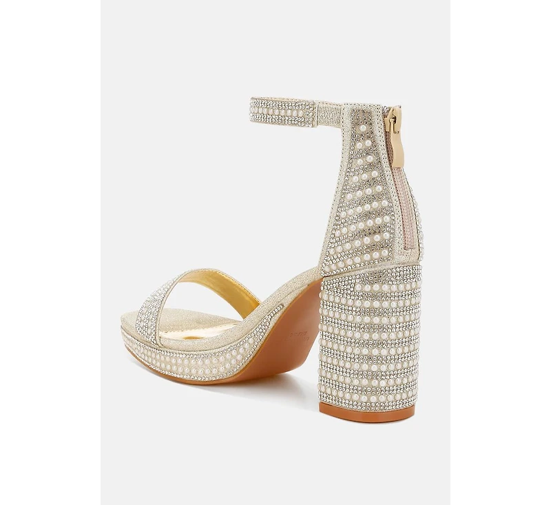 Mejuri Rhinestones And Pearl Embellished Sandals Women