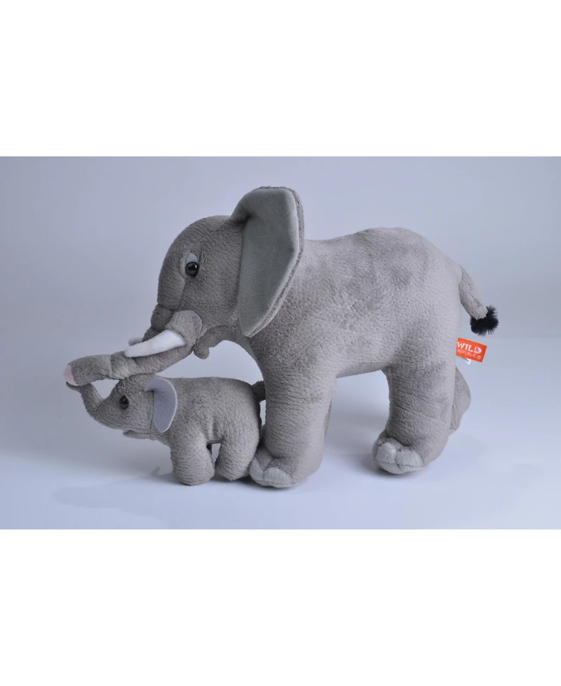 Wild Republic Mom & Baby Elephant Stuffed Animal, 12 Inches