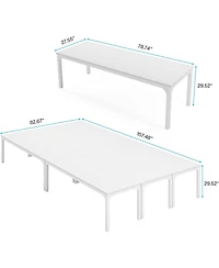 Tribesigns 78.74-Inch Conference Table Set of 6, 19FT Conference Room Table, Large Rectangle Meeting Seminar Table Set for 16-22 Person, Long Business