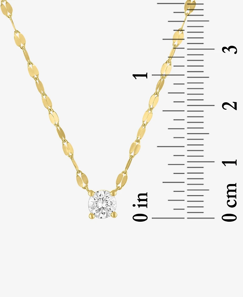 Forever Grown Diamonds Lab-Grown Diamond Necklace (1/4 ct. t.w.) Sterling Silver or 14k Gold-Plated Silver, 16" + 2" extender