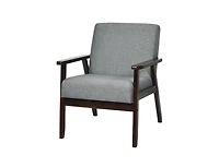 Slickblue Retro Modern Classic Linen Wide Accent Chair with Espresso Wood Frame