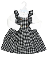 Baby Mode Girls Bodysuit and Houndstooth Jumper, 2-Piece Set
