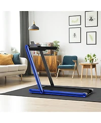 Gymax 2.25HP Folding Treadmill 2-in-1 Walking Running Machine w/ App & Remote Control