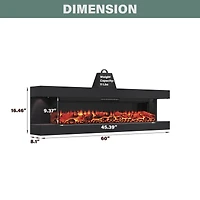 Mondawe 59" Tv Stand with 23" Electric Fireplace With Remote Control and Metal