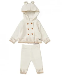 Rock-a-Bye Baby Boutique Boys and Girls Jacket Trouser Knitted, 2-Piece Set