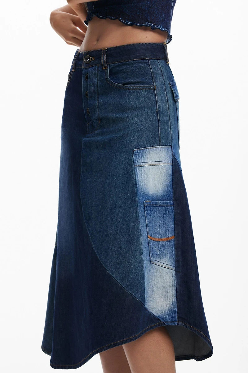 Desigual Women's Patchwork denim skirt