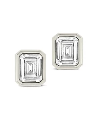 Sterling Forever Camille Bezel Cubic Zirconia Stud Earrings
