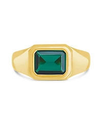 Sterling Forever Calder Cubic Zirconia Signet Statement Ring