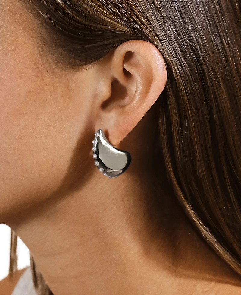 Sterling Forever Raze Mother of Pearl Studded Drop Earrings