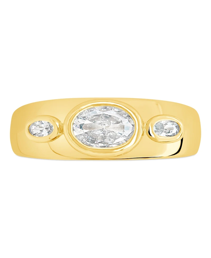 Sterling Forever Soren Oval Cubic Zirconia Statement Ring