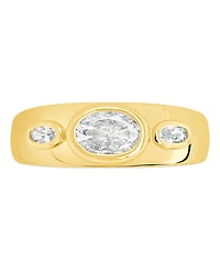 Sterling Forever Soren Oval Cubic Zirconia Statement Ring