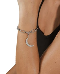 Sterling Forever Cubic Zirconia Crescent Moon Charms