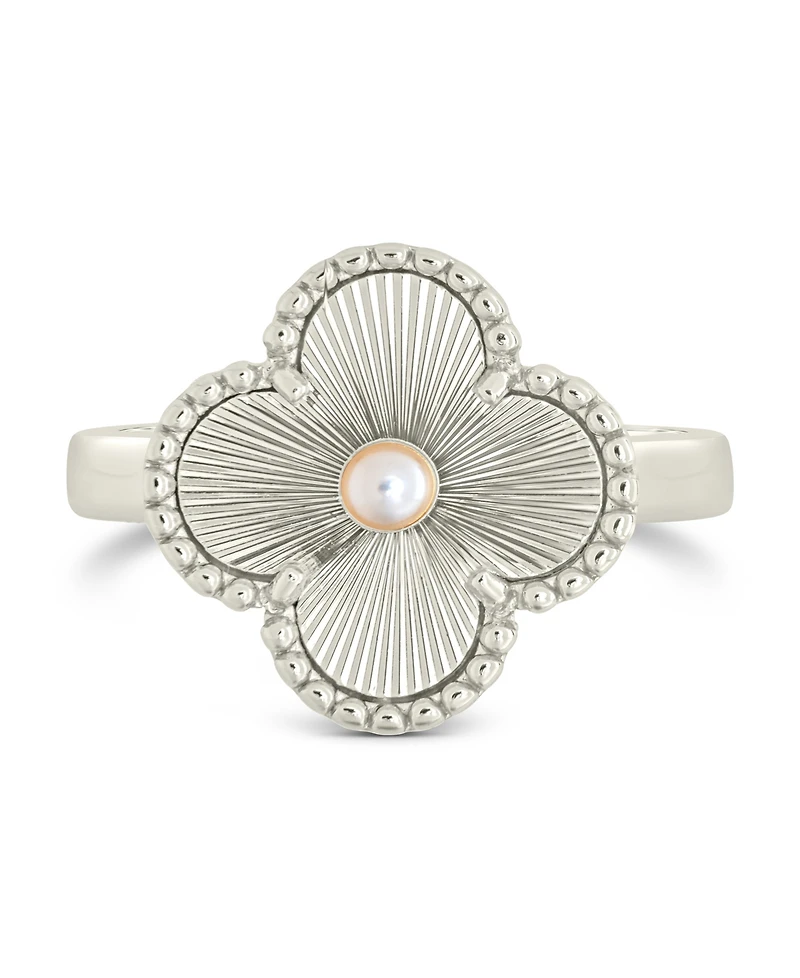 Sterling Forever Tilda Mother of Pearl Clover Statement Ring
