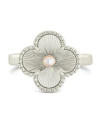 Sterling Forever Tilda Mother of Pearl Clover Statement Ring