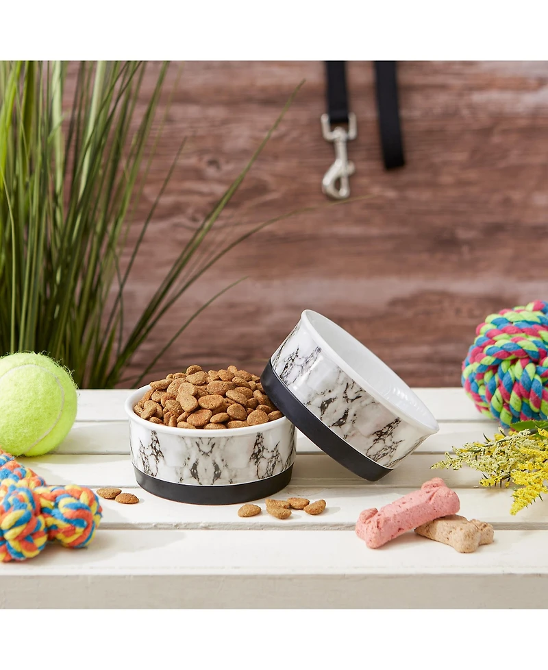 Bone Dry Marble Pet Bowl Set/2
