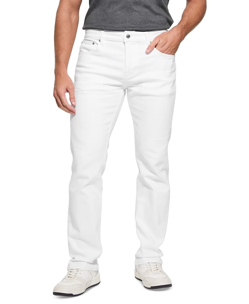 Guess Men's Slim-Straight White Denim Jeans