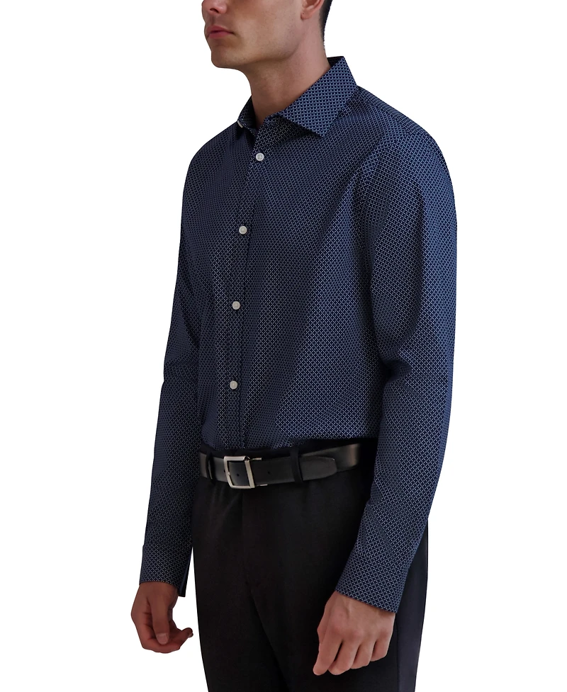 Karl Lagerfeld Paris Men's Slim-Fit Geo-Print Dress Shirt