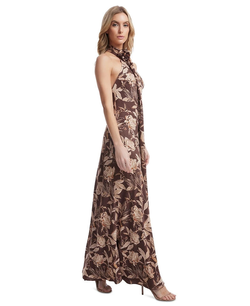 Dress the Population Women's Olivia Floral-Print Low-Back Gown