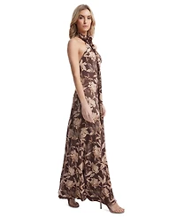 Dress the Population Women's Olivia Floral-Print Low-Back Gown